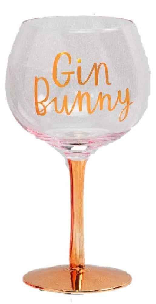 Dripio Gin Bunny glas rosé goud 19 x 9 cm, 1 stuk