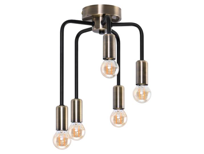 Industrielle Deckenleuchte SAGA - 5xE14, 40W, Patina / Schwarz