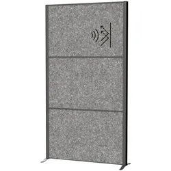 MAUL Stellwand »MAULconnecto« 3 Akustikpanels dunkelgrau mit Standfuß grau, 100x182x35 cm