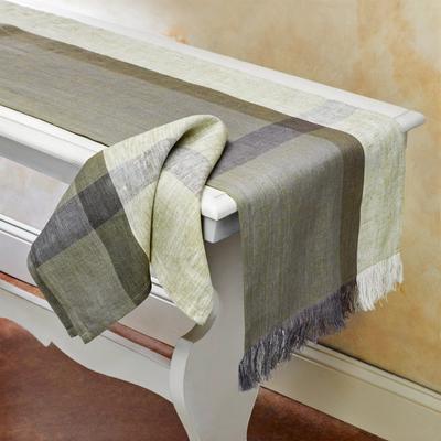 TERRA LOOM SERENE 100% Flax Linen Table Runner   Handmade   Fairtrade   Upcycled   Nature-Inspired Decor by Sustainable Threads