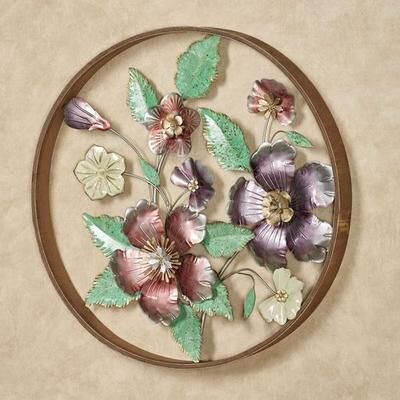 Touch of Class Circle of Blooms Floral Wall Art Multi Pastel , Multi Pastel