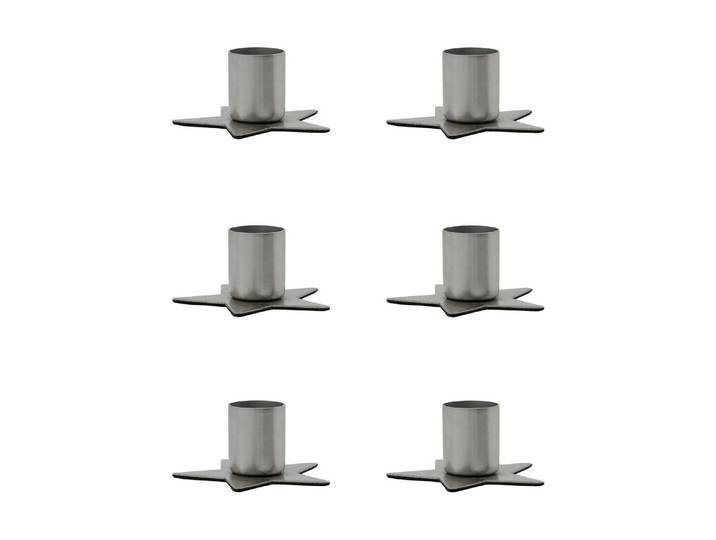 Kerzenhalter HOUSE DOCTOR House Doctor Kerzenhalter Stage 6er Set , silber grau, H:3cm, Kerzenhalter, Kerzenhalter