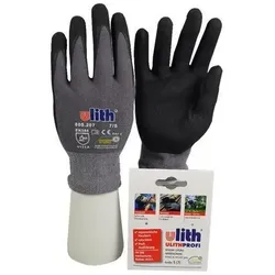Feinstrickhandschuh Gr. 8 Arbeits Montage Handschuhe grau schwarz 1 Paar