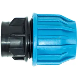 Jason Kupplung PP 32 mm x 1 Klemm x Innengewinde 16bar Schwarz/Blau DVGW/KIWA/WRAS/SVGW S1