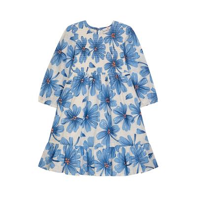 Sommerkleid DANAMADE "DANAMADE Dresses DMARLA", Mädchen, Gr. 122, blau, Obermaterial: 100% Baumwolle. Futter: 100% Baumwolle, Kleider Sommerkleid