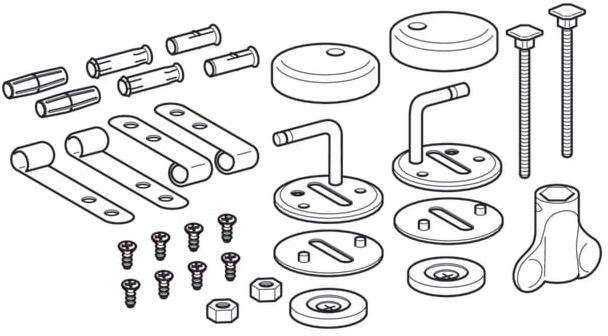 Geberit Set Scharniere für WC-Sitz 597003000 Romantik, Edelstahl