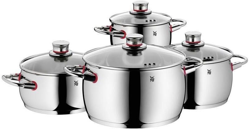 Topf-Set WMF "Quality One« (4tlg,)", silber (silberfarben), Töpfe, Topf-Set silberfarben Einheitsgröße