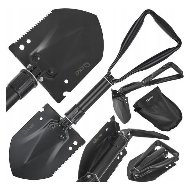 GEKO Saperka składana 5w1 taktyczna BLACK SURVIVAL SERIES (24) (5901477193590)