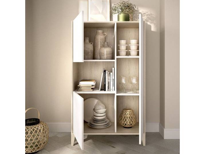Buffet Cleburne Dmora en Bois Blanc Noblesse 43x81x138h cm