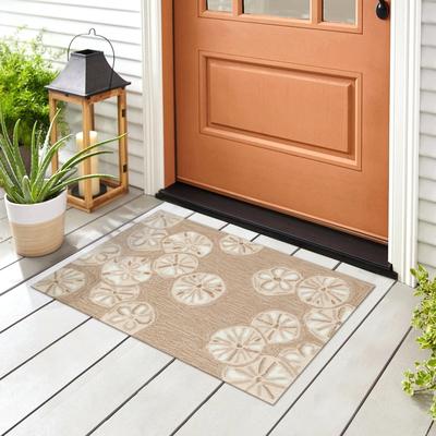 "Lush Decor Capri Sea Biscuit Indoor/Outdoor Area Rug Seafoam 1'8"" x 2'6"""