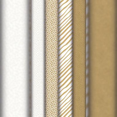 Clairefontaine 20x Geschenkpapierrollen Kraft 70g, 5x0,70m, weiß & gold, im Kartondisplay mit 20 Stück - Sortierung 223908C