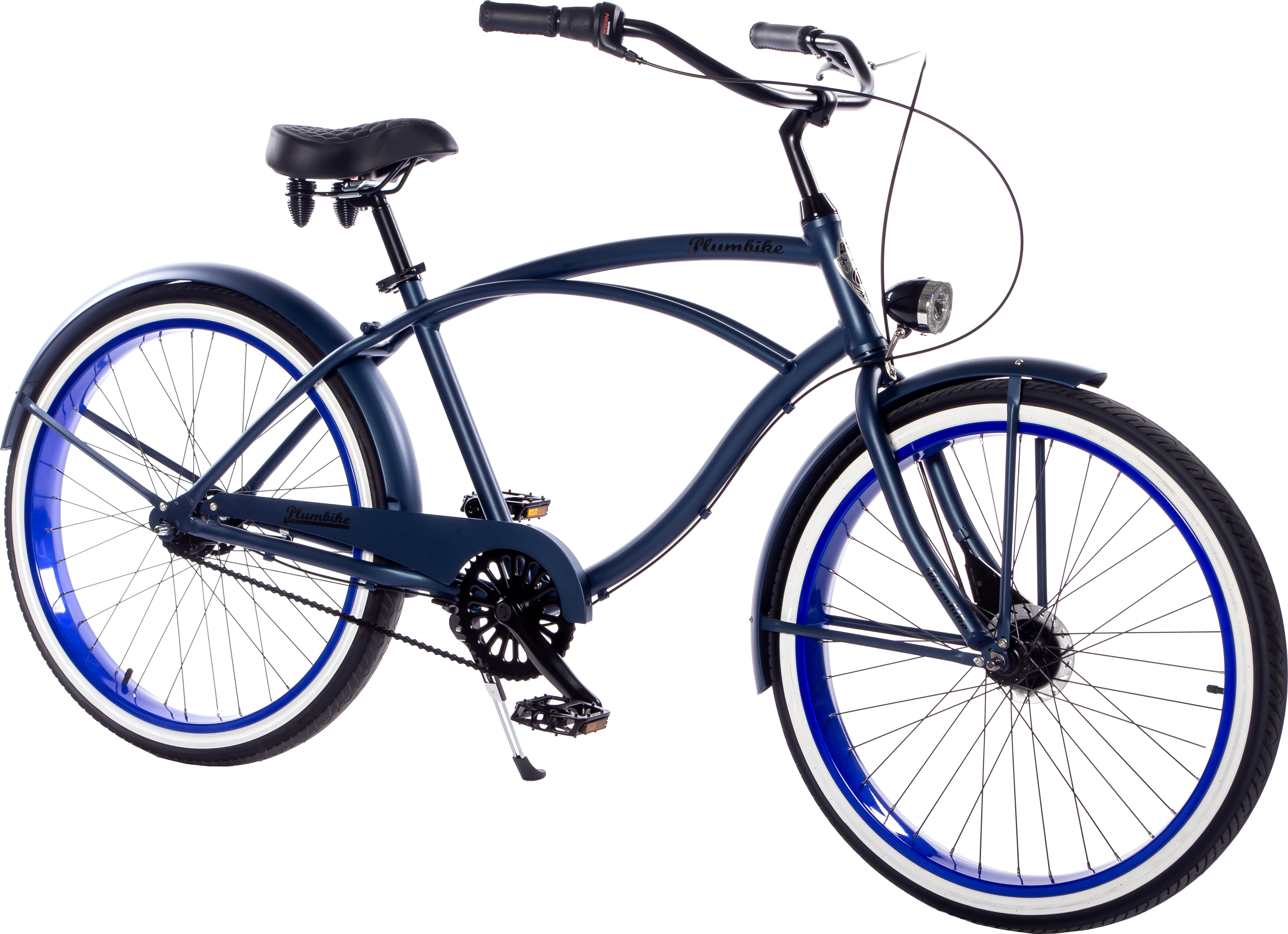 Plumbike Rider Rad 7-Gang 26" - Rollenbremse, Breite Felgen, Marineblau Matt