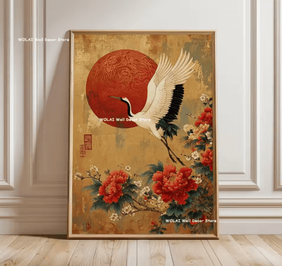 Inspire Picks Japanese Koi Fish Zen Canvas Wall Art Forest & Sun Abstract Peaceful Decor 11 20x30cm Unframed