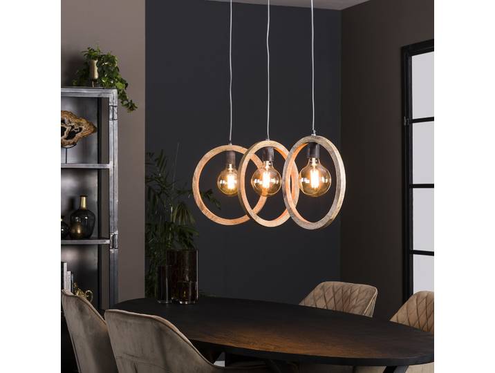 Hanglamp 3L round wood