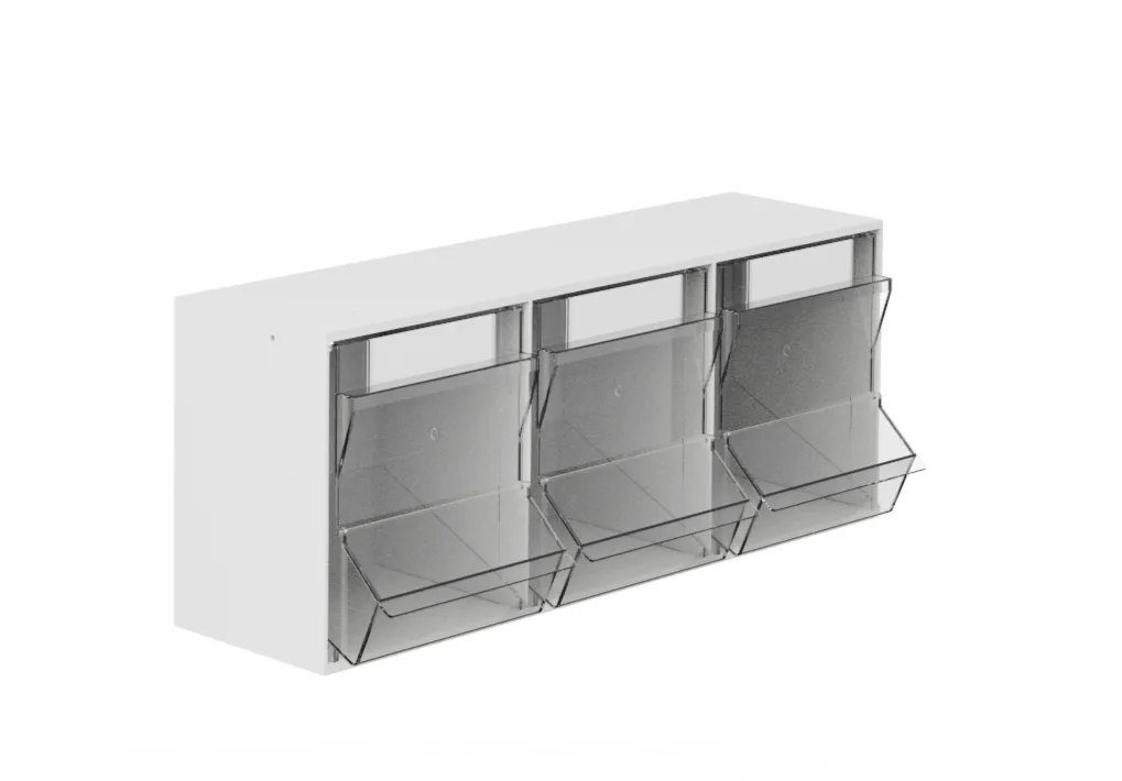 HAEBERLE GmbH + Co. KG Haeberle Spritzenspender PicBox, 3 Schütten, grauweiß, first in first out Spendersystem 11368