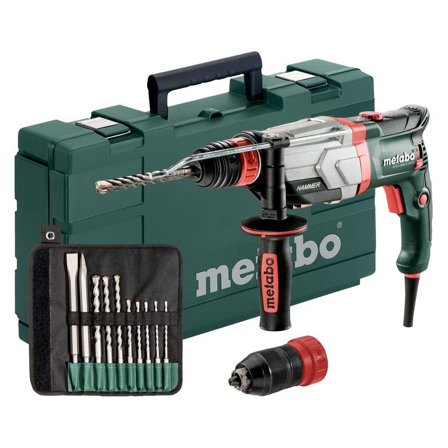 Metabo SDS-Plus Multihammer UHEV 2860-2 Quick Set +Bohrer-/Meisselsatz (10-tlg.) (Bohrhammer) (600713510)
