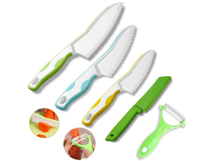 Kindermesser Set 5-teilig BPA-frei, Mehrfarbig, Kunststoff, Füttern, Kinderbesteck