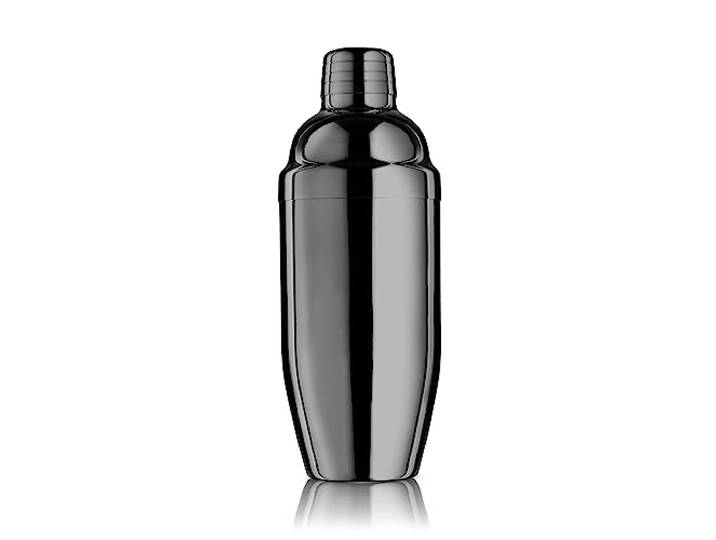 Final Touch Doppelwandiger Cocktail-Shaker, Schwarz Chrom, 18 oz / 532 ml Doppelwandig hält die Hände bequem, kondensationsfreie Außenseite, einzigartige Silikondichtung, FTA1850-19