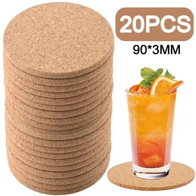 Inspire Essentials Natural Cork Drink Coasters Heat Resistant Cup Mats 1 Pc