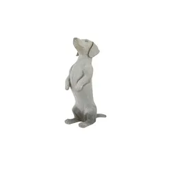 HOME STORY Deko Figur Dackel   ¦ grau ¦ Polyresin (Kunstharz) ¦ Maße (cm): B: 12,9 H: 40,7 T: 24.5