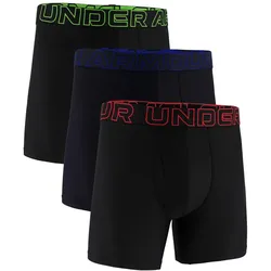 3er Pack UNDER ARMOUR Performance Tech Solid 6" Boxershorts Herren 961 - black/lava S