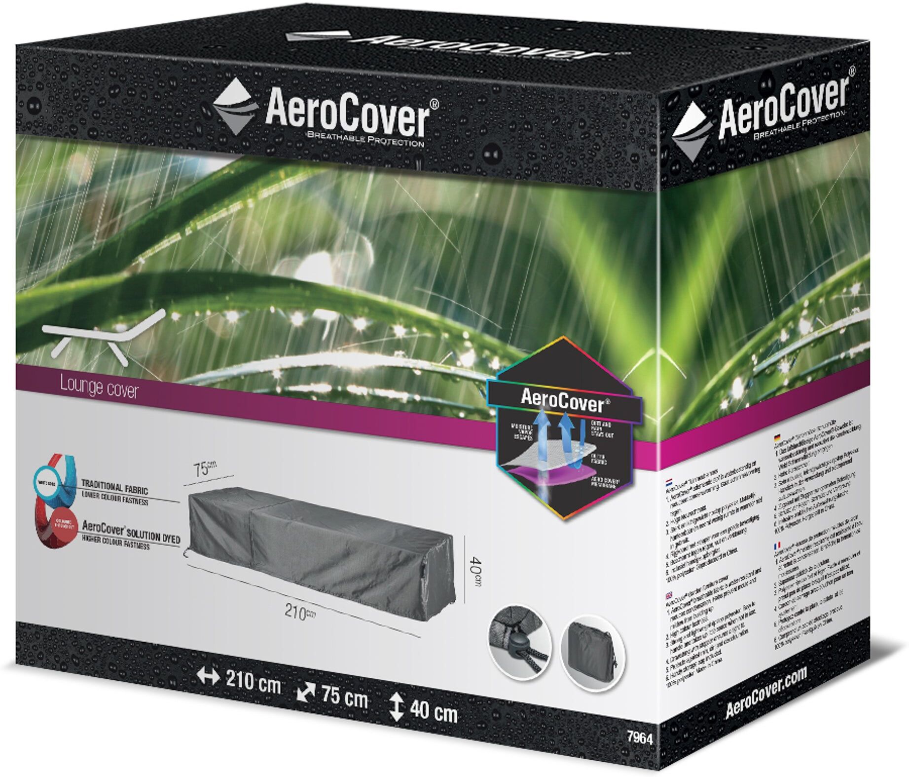 AeroCover - Loungebed Cover 210x75x40cm high
