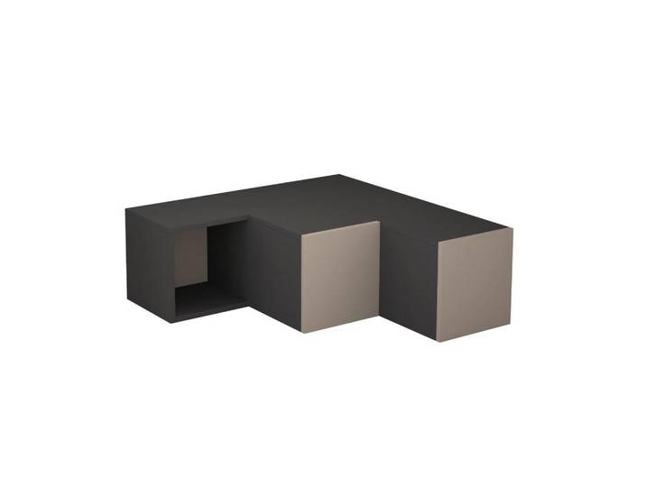 Calicosy Eck-Tv-Möbel mit 2 Schubladen und 1 Nische L90 cm - Compact, Anthrazit, 92x32x90 cm, Wohnzimmer, TV Möbel, Lowboards, Lowboards stehend
