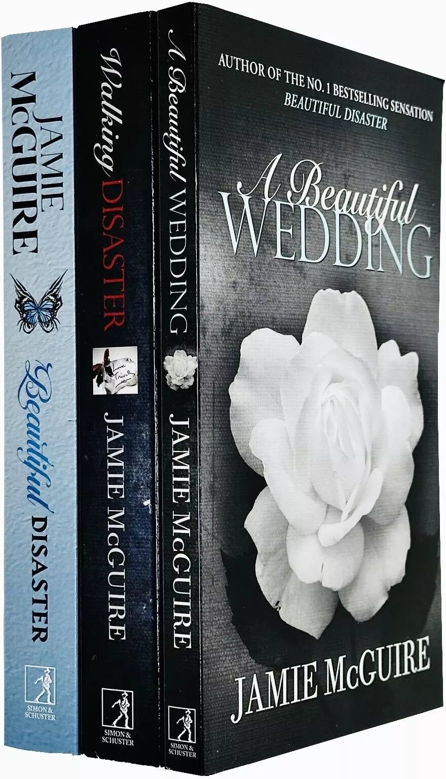 Simon & Schuster Ltd Beautiful Series by Jamie McGuire - 3 Book Paperback Collection Set - Beautiful Disaster, Walking Disaster, A Beautiful Wedding - New Adult Romance
