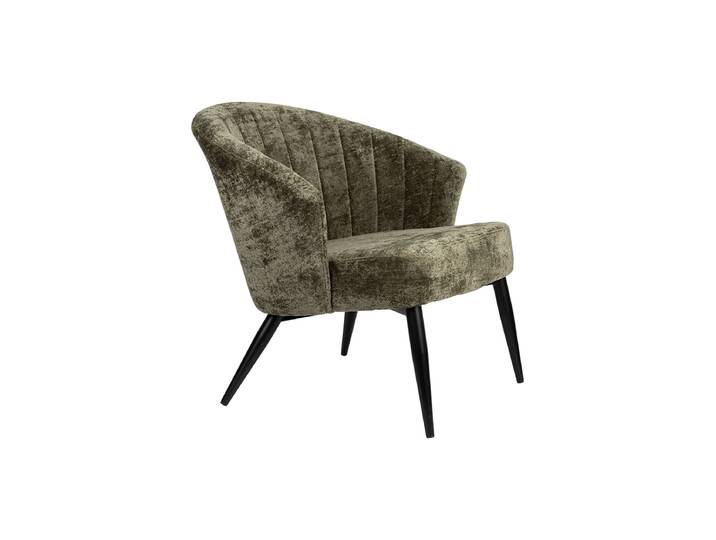 Hochwertiger Design Loungesessel „Georgia“ Leder Grün Dutchbone