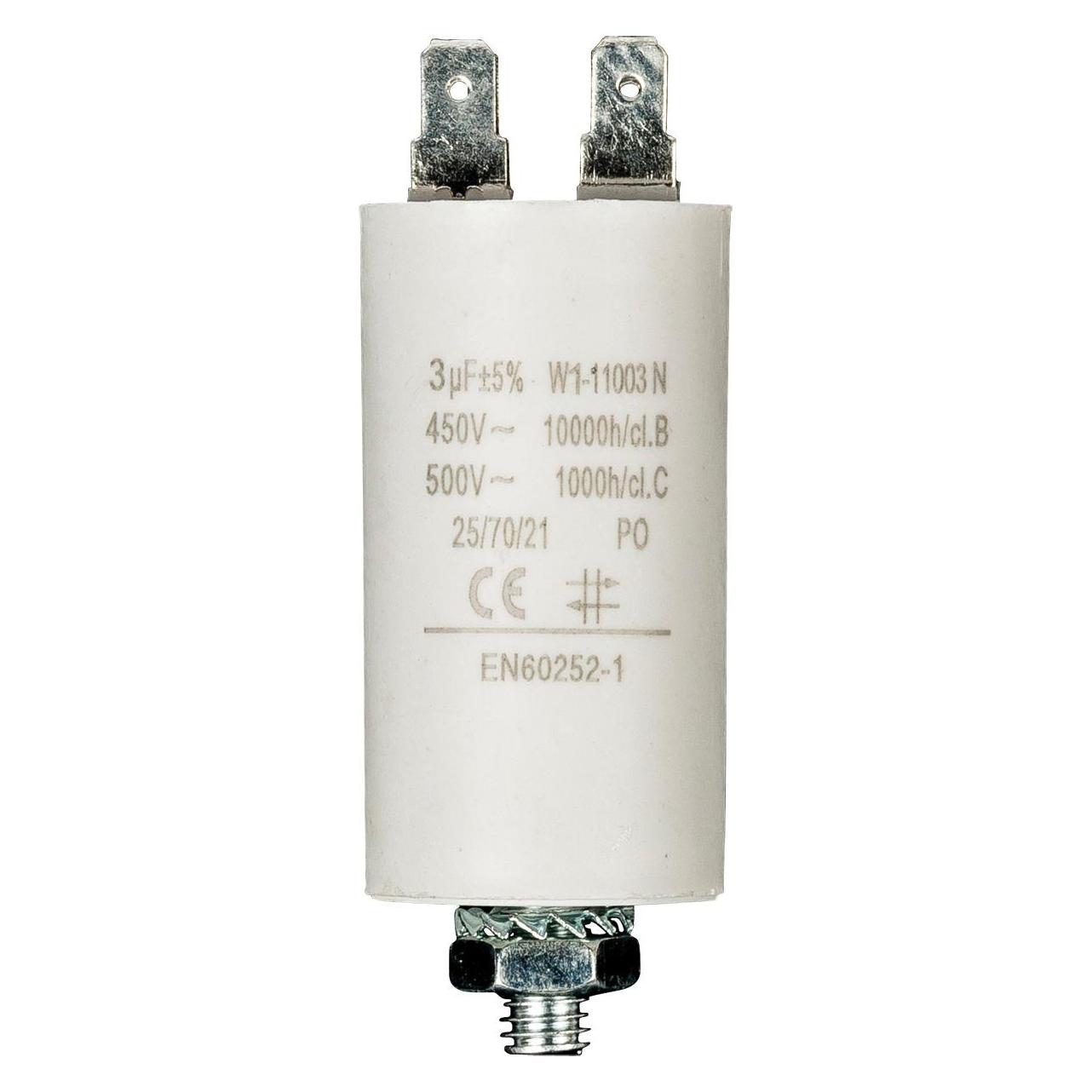 Magni Fixapart 11003 Anlaufkondensator Betriebskondensator 3uF 3µF mit STECKER (Motorkondensator) (W1-11003N)