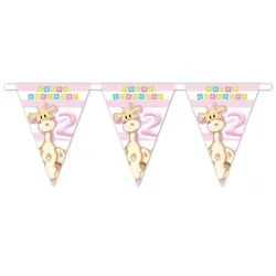 2. Geburtstag Giraffe Mädchen Wimpelkette