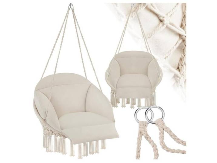 Fauteuil Suspendu Relax style Ø80cm Design Intérieur extérieur Fauteuil Relax max 160kg Fauteuil Lecture Moelleux épaisseur 10-12 cm