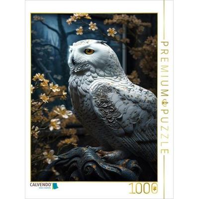 CALVENDO Puzzle Schnee-Eule | 1000 Teile Lege-Größe 64x48cm Foto-Puzzle für glückliche Stunden