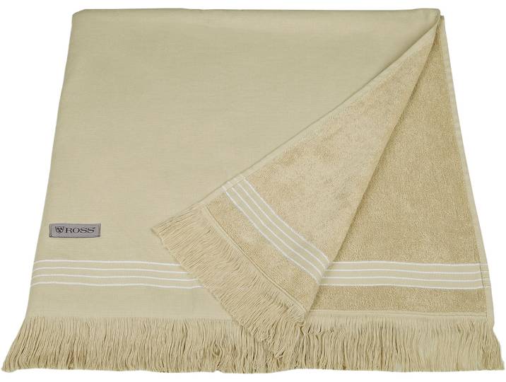 Hamamtuch ROSS Hamam , beige (sand), B:90cm L:180cm, Hamam Frottier, Hamam Frottier, Handtücher, Hamamtuch, idealer Begleiter für Strand, Sauna oder Wellnessbereich
