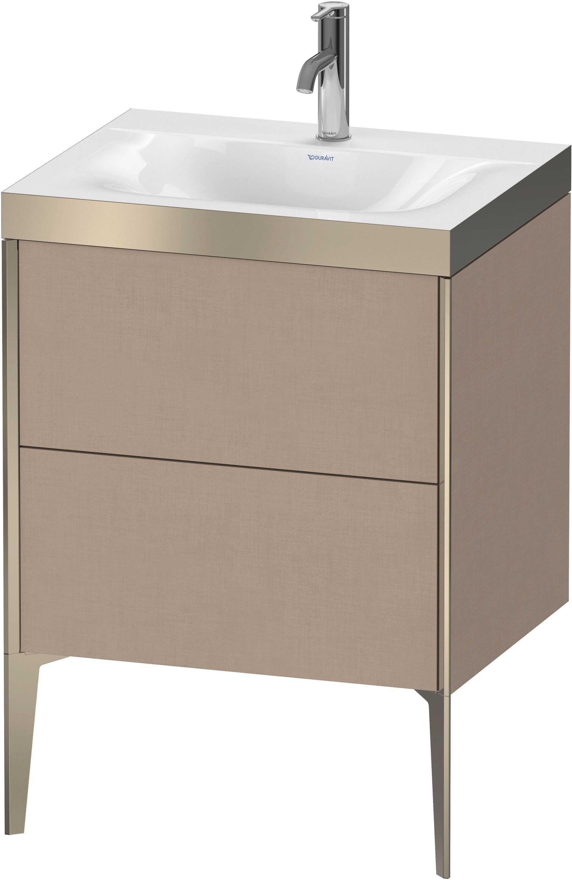Duravit XViu Table de toilette XV4709OB175P 60x48cm, 2 2000 - out, Match2 trou de coulée, champagne mat, Cadres P, lin