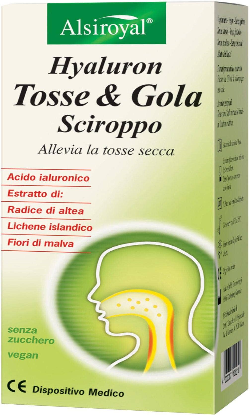 ALSIROYAL Hyaluron Tosse E Gola Sciroppo 150 Ml 
