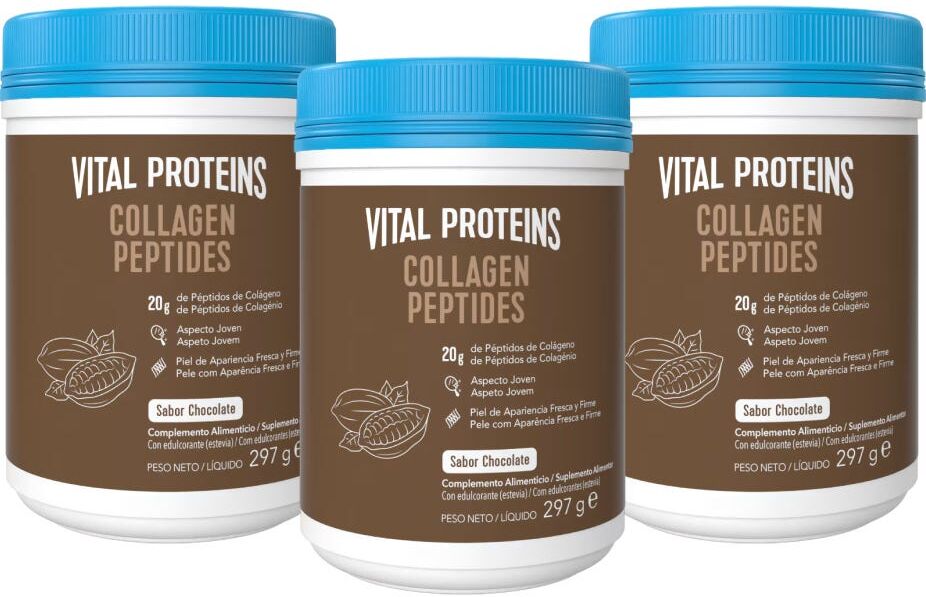 Vital Proteins Pack Collagen Peptides Péptidos de Colágeno Chocolate 3x297 g