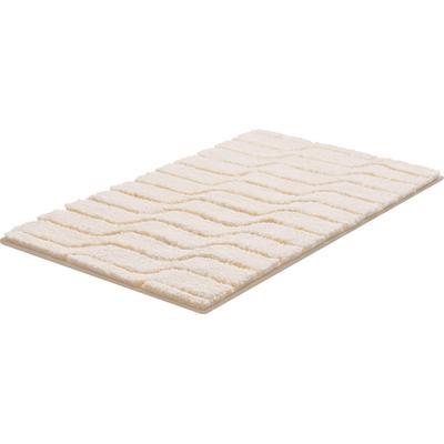 Badematte GRUND "Vogue" Gr. 4, beige (natur), H:24mm, Baumwolle, Badematten, Badematte, dichter Flor, Hoch-Tief-Effekt, Wellen-Design