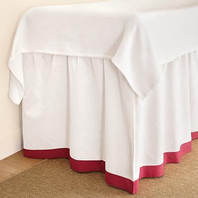 Hannah 3-Paneled Dorm Bedskirt - Raspberry - Ballard Designs