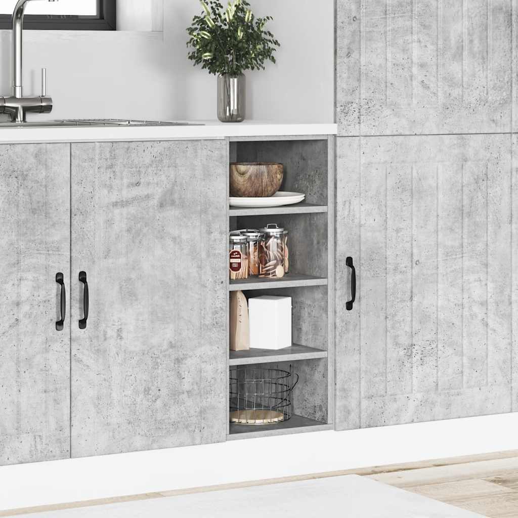 vidaXL Meuble bas "Riga" Gris béton 30 x 44,5 x 81,5 cm Bois d'ingénierie