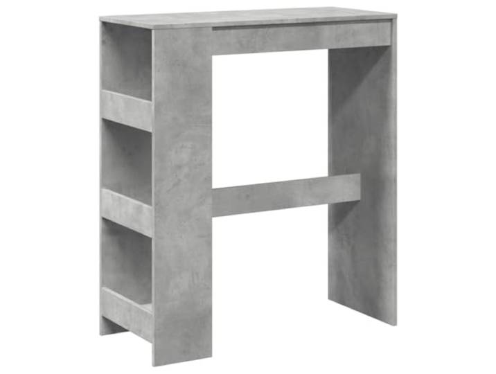 KGHERMDF Bartisch Mit Regal Betongrau 90x40x103,5 cm Holzwerkstoff 3 Ablagen, Stauraum Für Flaschen Und Bücher, Pflegeleicht, Für Küche Und Wohnzimmer