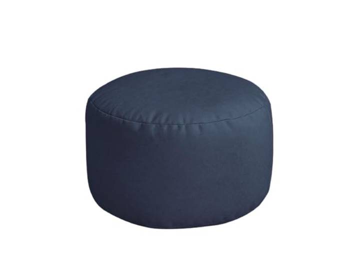 KUNYOS Kleiner runder osmanischer Hocker aus Kunstleder, Sitzsack-Hocker, Fußhocker, gefüllter Sitzsack, Fußstütze, Boden-Ecksitz-Puff(S-D30x20cm-blue)