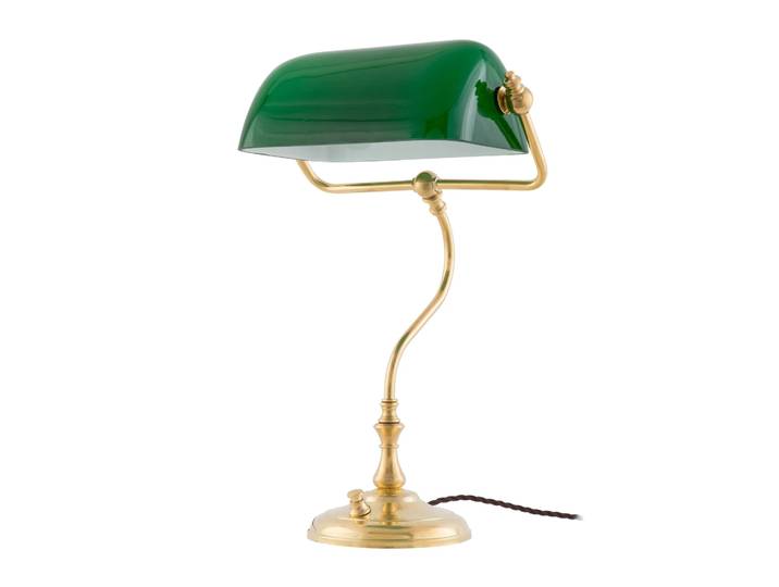 Karlskrona Lampfabrik Lampe Lampe de table Bankir Laiton-vert