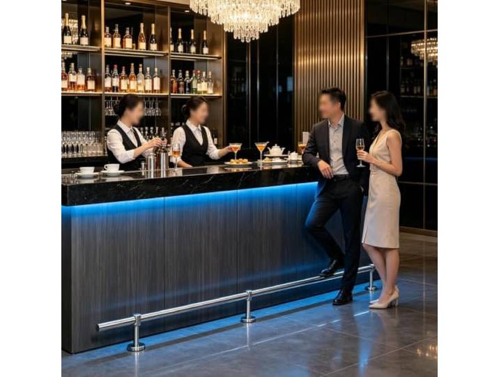 CHZDPP Fußreling aus Edelstahl für die Bar, Bodenmontage Ergonomische Fußstütze für Stehtische, für mehr Komfort, Schraubmontage, Schwarz/Gold/Silber