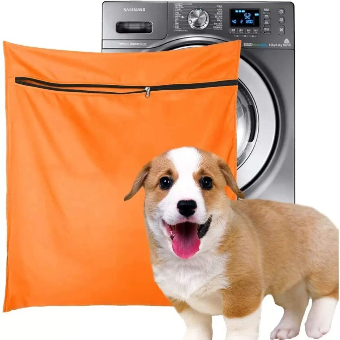 INF Aufbewahrungstasche für Haustierkleidung – Polyester Feinmesh Mesh-Wäschebeutel & Organizer, 70cm x 60cm, Mehrfarbig Orange