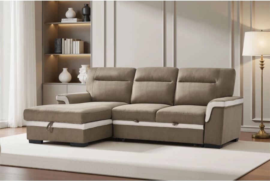 BellaHome DIVANO ANGOLARE ERIKA SINISTRO MARRONE