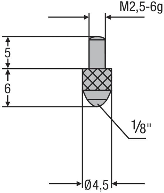 Helios-Preisser Insert de foire M2,5mm boule, insert 1/8 (0710197)
