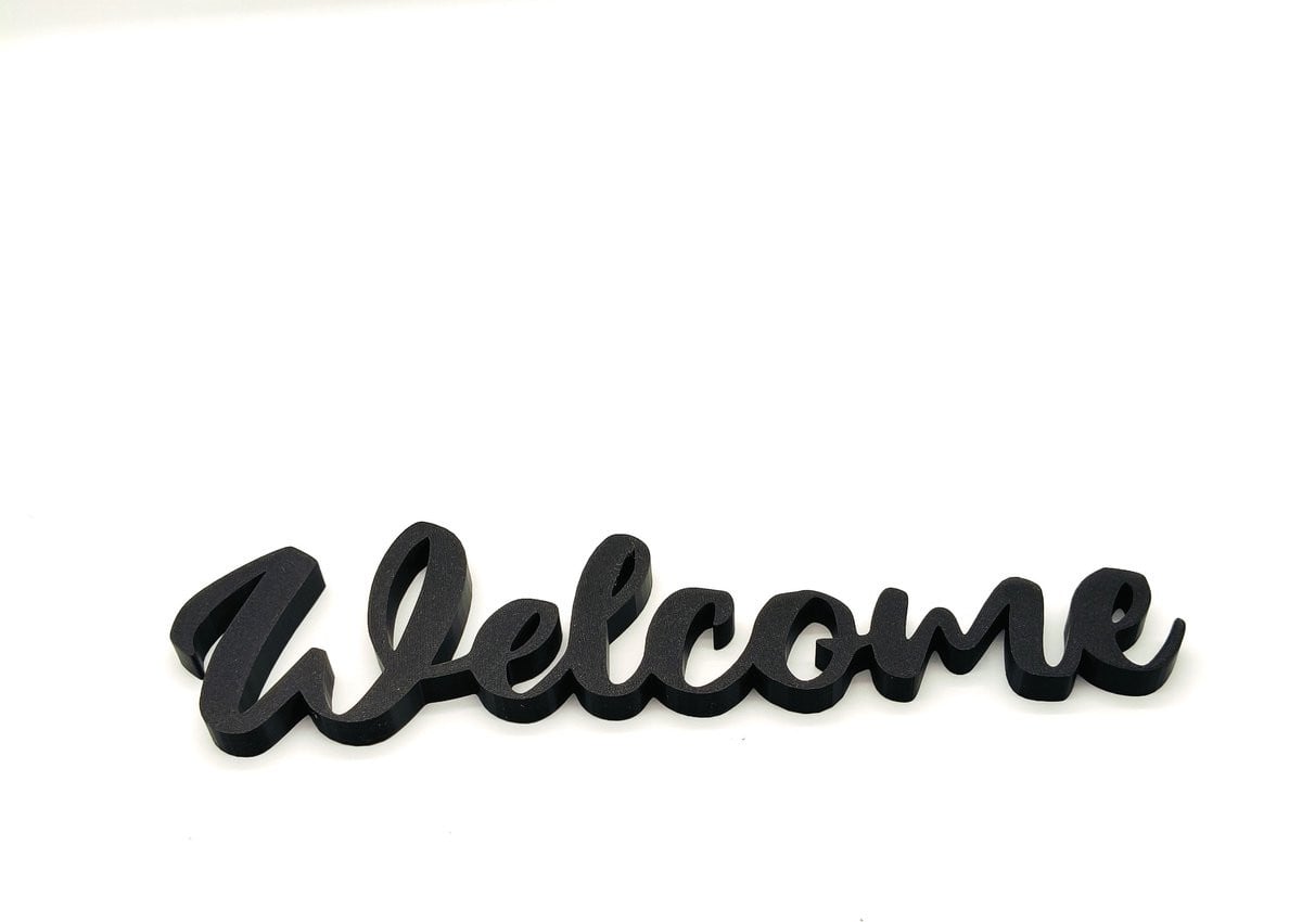 Allygami Welcome Wandtekst – 3D Cursieve Letters Entree Decoratie Zwart – Minimalistische Wandlettering Home Decor
