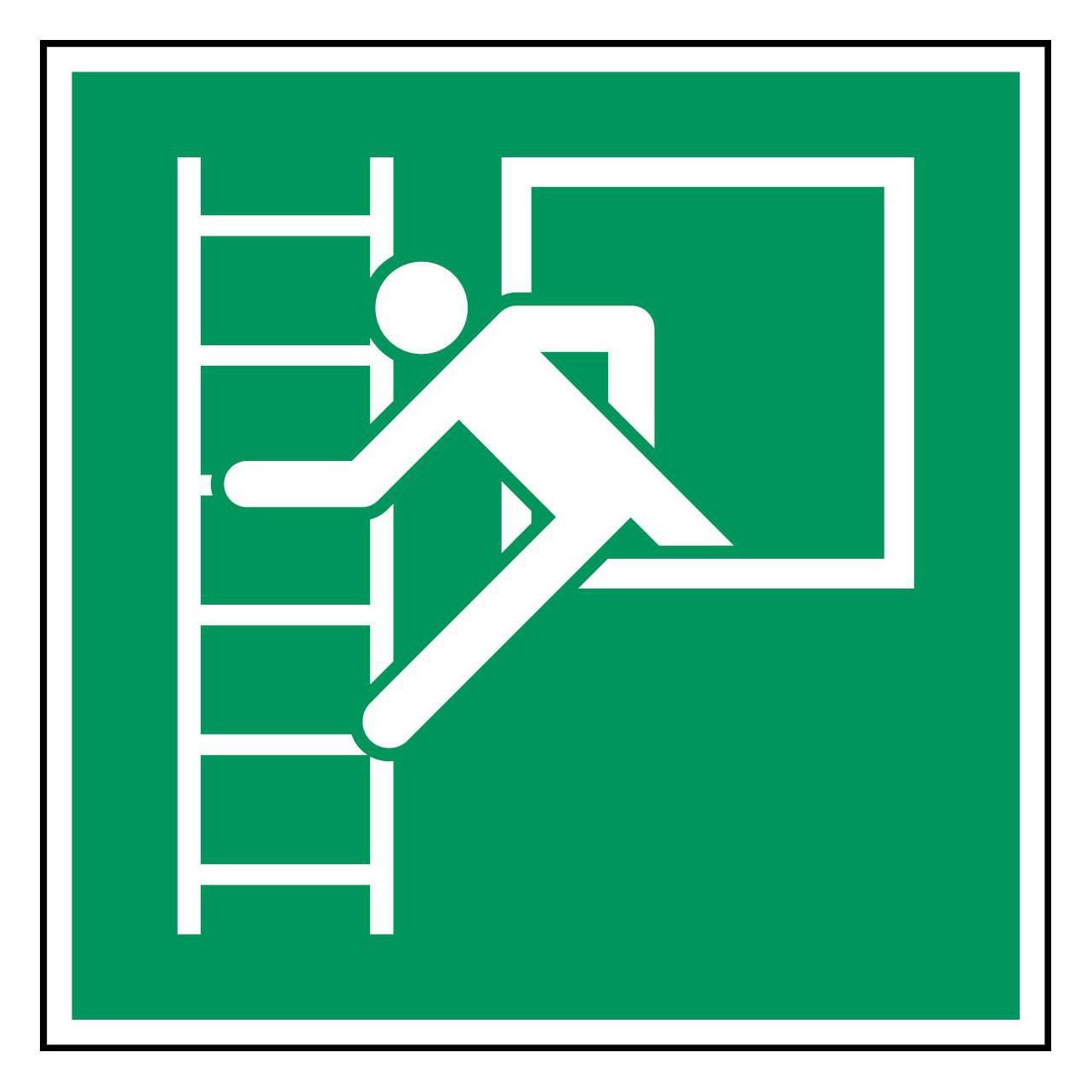 Brady ISO-Sicherheitsschild - Notausstieg mit Fluchtleiter (PIC E016-148X148-PE-CRD/1)
