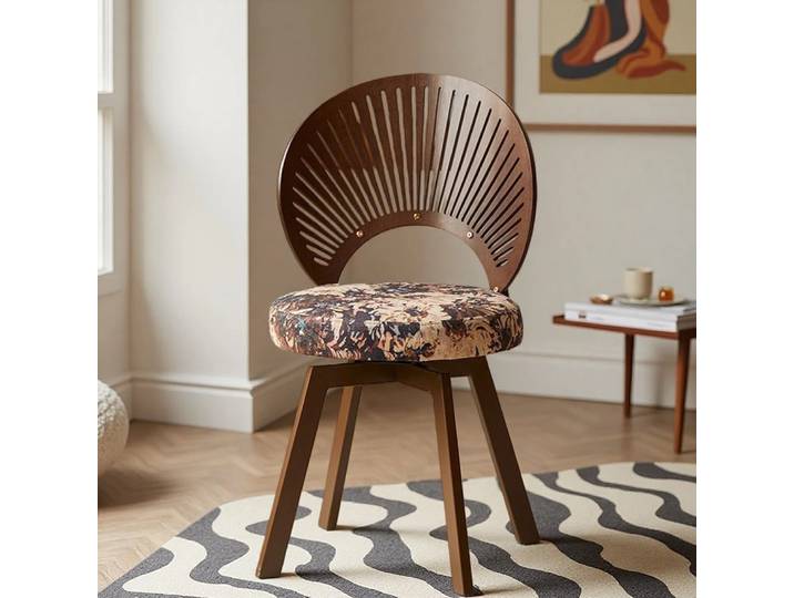 Chaise de maquillage vintage pour chambre à coucher, chaise pivotante pour salon, chaise de salle à manger avec dossier, chaise d'étude, chaise d'appoint, mobilier